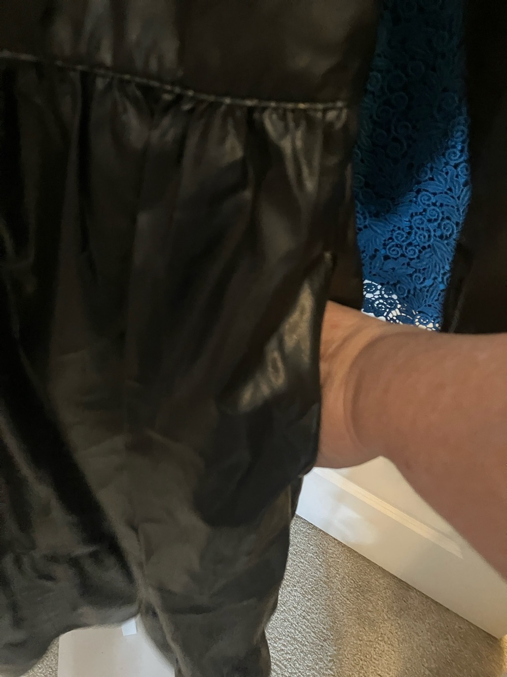 Chicos Pleather Tiered Midi Dress - Picture 7 of 9